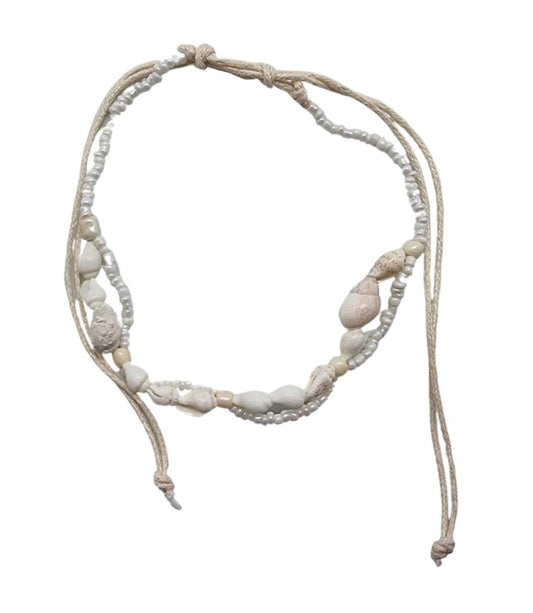 A245 ANKLET SHELL & BEADS