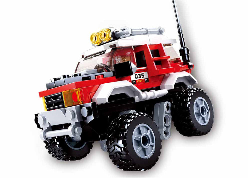 Toy truck model with red and white colors on a white background