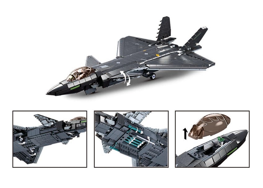 Sluban J20 Stealth Aircraft Metal Coating Model Kit