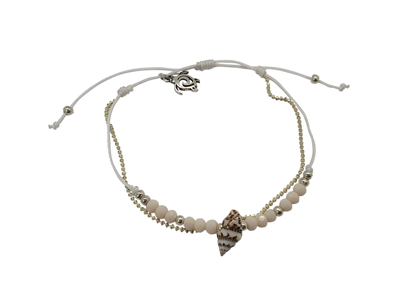 cream BRACELET STRING WITH SHELL CHARM NATURALLY DESIGN B123