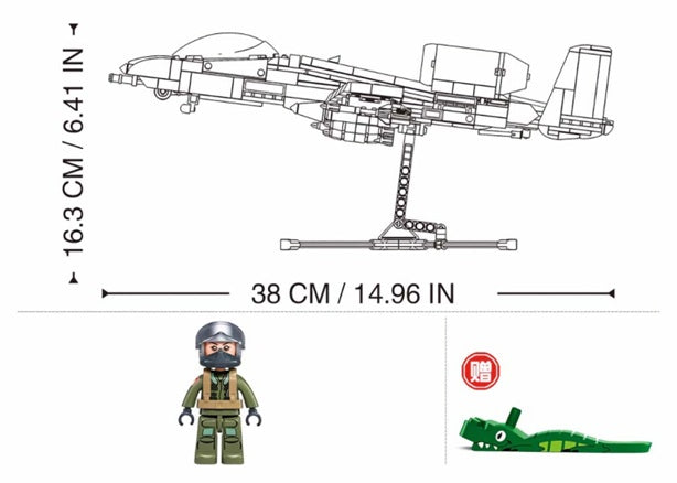 Toy model with scale dimensions and a figure for reference on a white background
