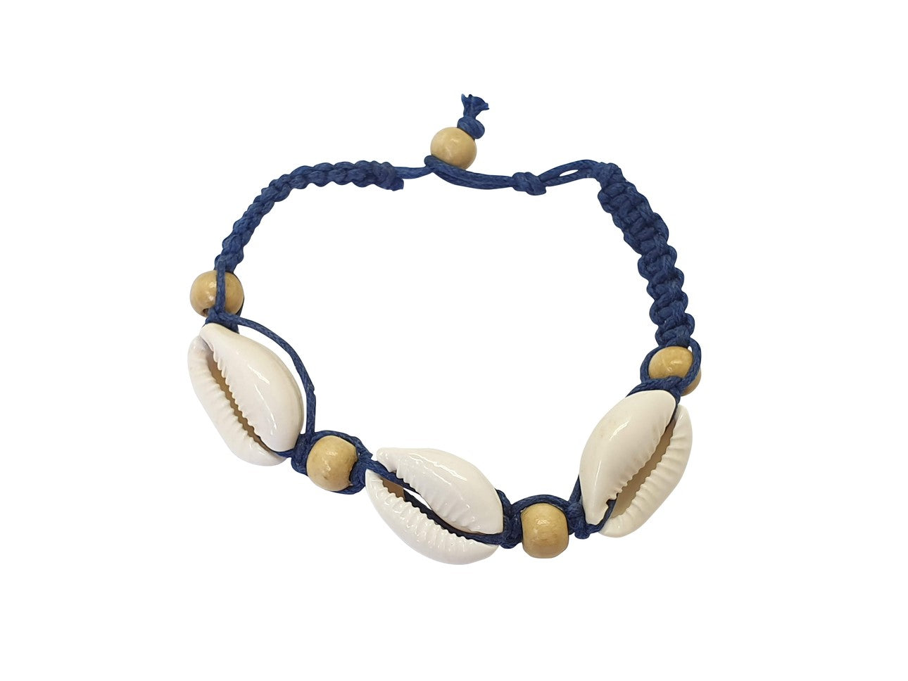 B149 woven cotton three cowrie shells