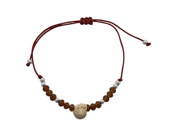 B177 crystal & metal beads & shell