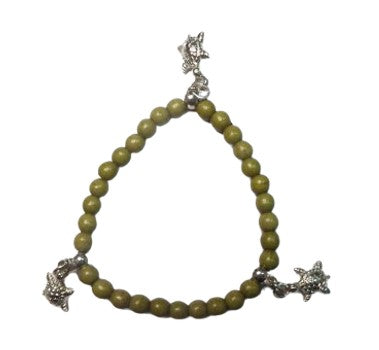 B591 Bracelet BLue -White gemstone Beads dolphin/turtle