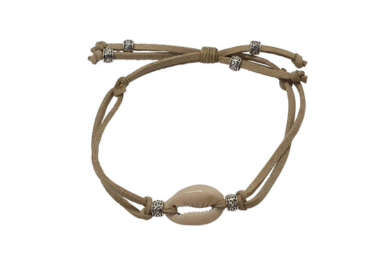 B93 Braclet  leather cowrie