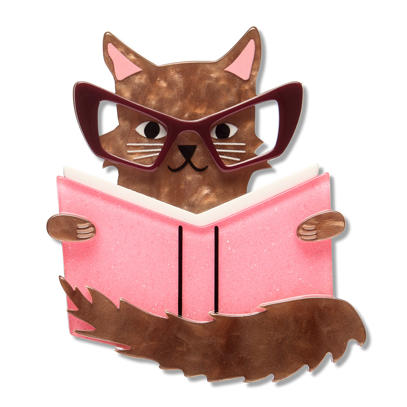 Puss in Books Erstwilder Brooch - Celebrate Your Love for Literature with Feline Charm