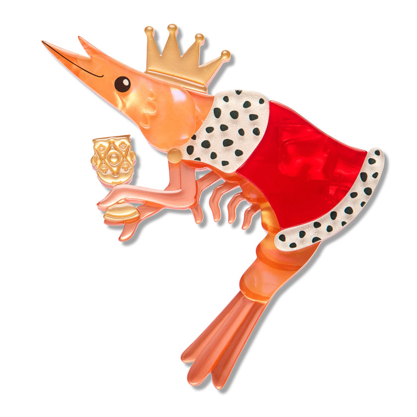 Erstwilder Pascal King Prawn Brooch to add wimsy to your wardrobe