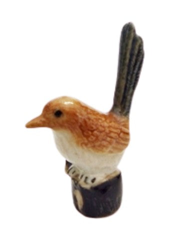 image Blue Wren female Mini Stump new porcelain figurine