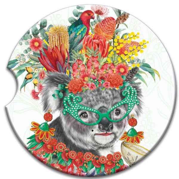 Lisa Pollock Car Coaster Dame Koala