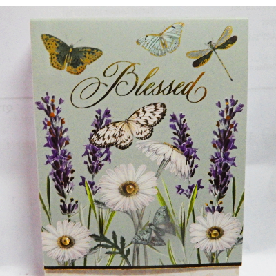 Punch Studios purse note pad Blessed Butterfies , Dragonfly, White daisies and Lavender