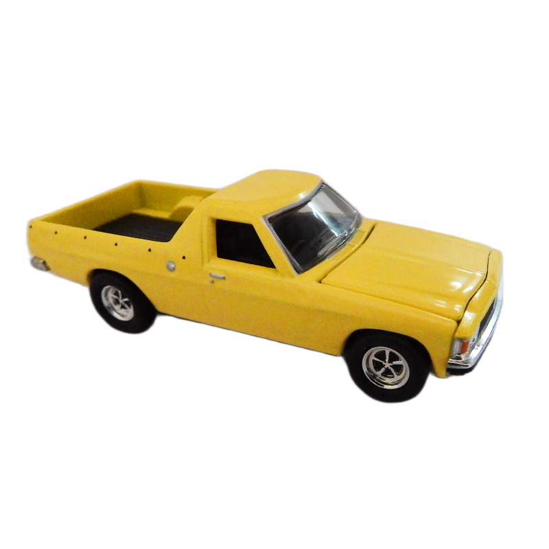 Yellow model coo classics roadragers 1982 WB V8 Utility or australian ute  on a white background