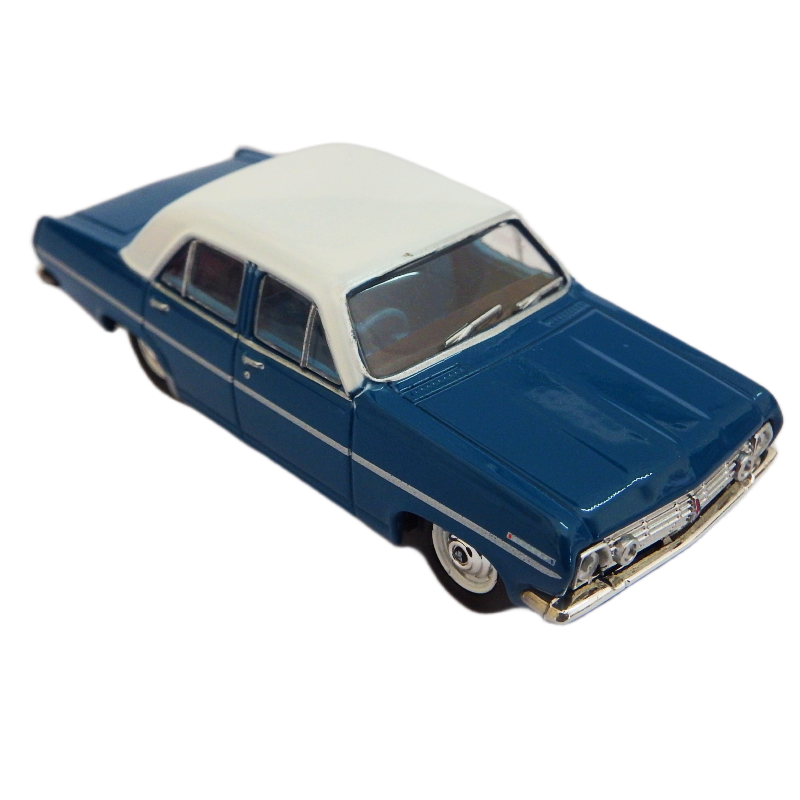 Cooee Classics Road Ragers Model 1:64 scale 1968 HR Special Aqua Blue with White roof car on a white background