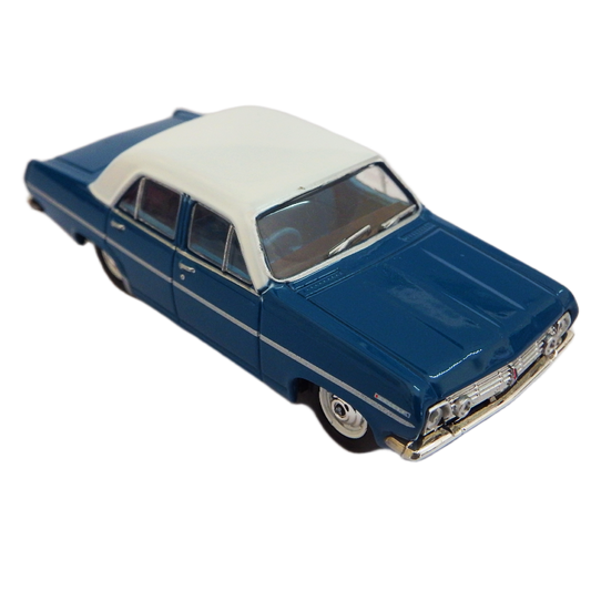 Cooee Classics Road Ragers Model 1:64 scale 1968 HR Special Aqua Blue with White roof car on a white background