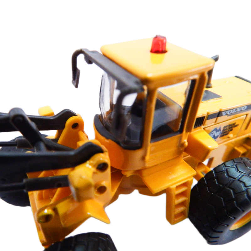 close up cab Wheel Loader 1:87 nVolvo L150C black attachments on a white backgoun