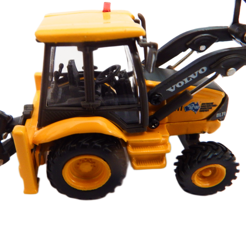 Road Ragers 1:87 diecast Volvo BL71 Loader Backhoe white background