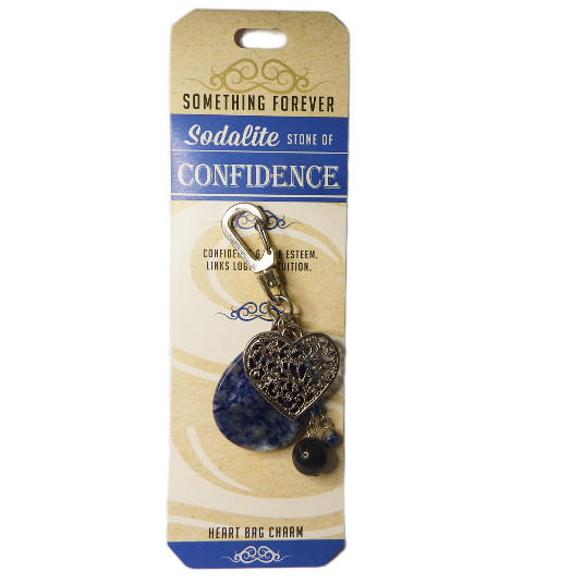 Sodalite Heart bag Charm on Something forever card