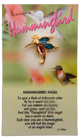 Hummingbird Thoughtful little Angel pin
