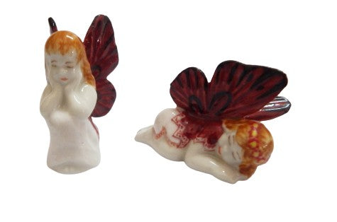 image Fairy Set 2 Porcelain Miniature Figurine Pink