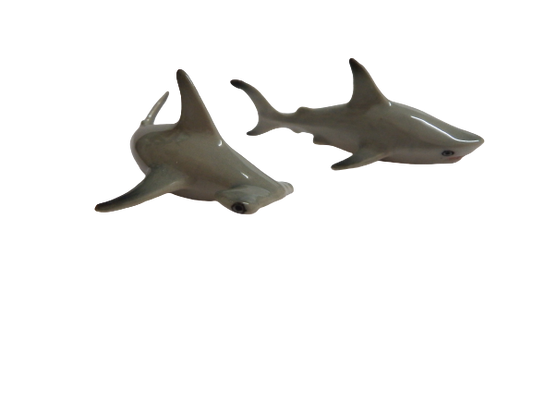 image Shark Set  2 Porcelain Miniature figurines