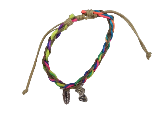 B879 bracelet rainbow Twist cotton string koala charm
