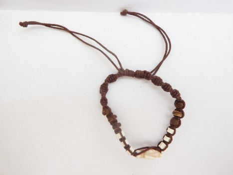 B199 Stone turtle Charm wooden beads