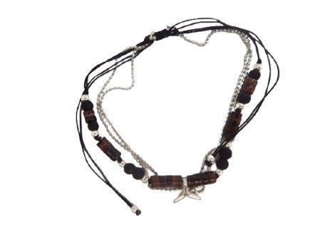 A174 anklet seaglass shell beads whale/turtle charm