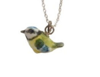 Eurasian blue tit bird meow Girl jewellery pendant