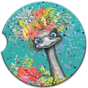 Ceramic Car Coaster Edna Emu