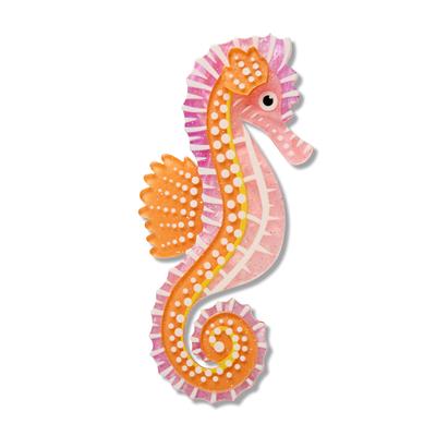 Colorful seahorse illustration on a white background