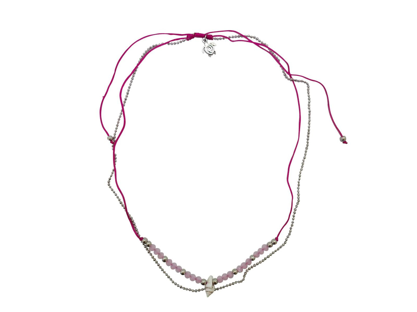 N123 Necklace shell with crystal and metallic beads
