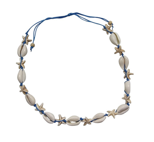 blue Cowrie & Starfish necklet N260 naturally design Australia
