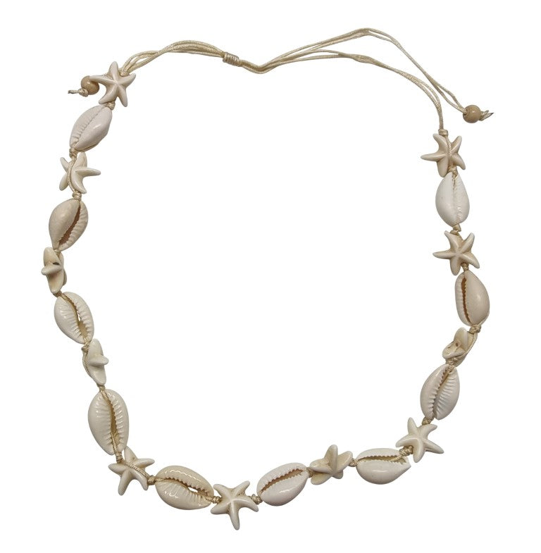 cream Cowrie & Starfish necklet N260 naturally design Australia