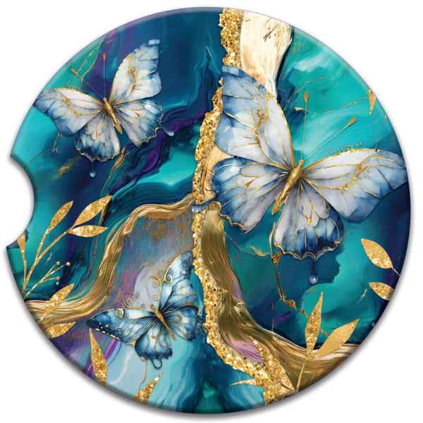 Lisa Pollock Car Coasters Tranquil Butterflies