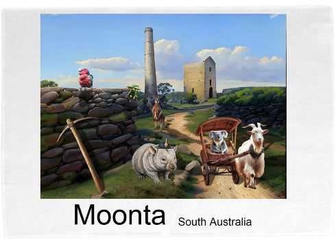 Little Digger the Wombat at Hughes Pumphouse Moonta South Australia Tea Towel