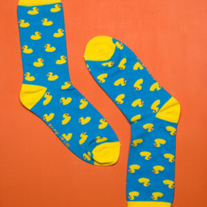 image Waddle It Be Sock it up socks yellow duck theme socks