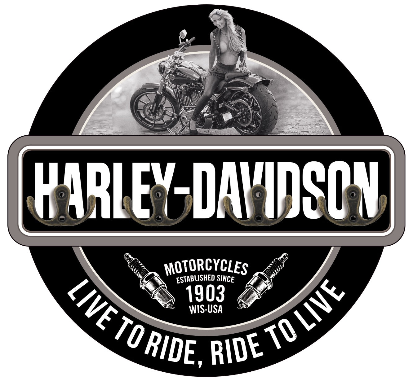 Harley Key holder Live to ride ride to live
