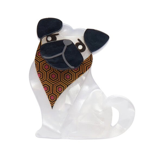 Adoring Polly Pug Erstwilder Mini Brooch