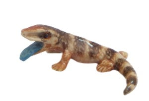 image small blue tongue lizard miniature porcelain figurine