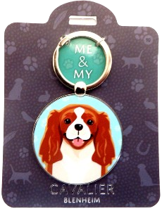 Me & My Pet Dog Keyring Cavalier Blenheim