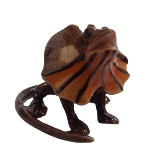 image medium Frill Neck Lizard Miniature Porcelain Figurine