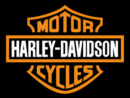 Harley Davidson orange & white logo metal sign