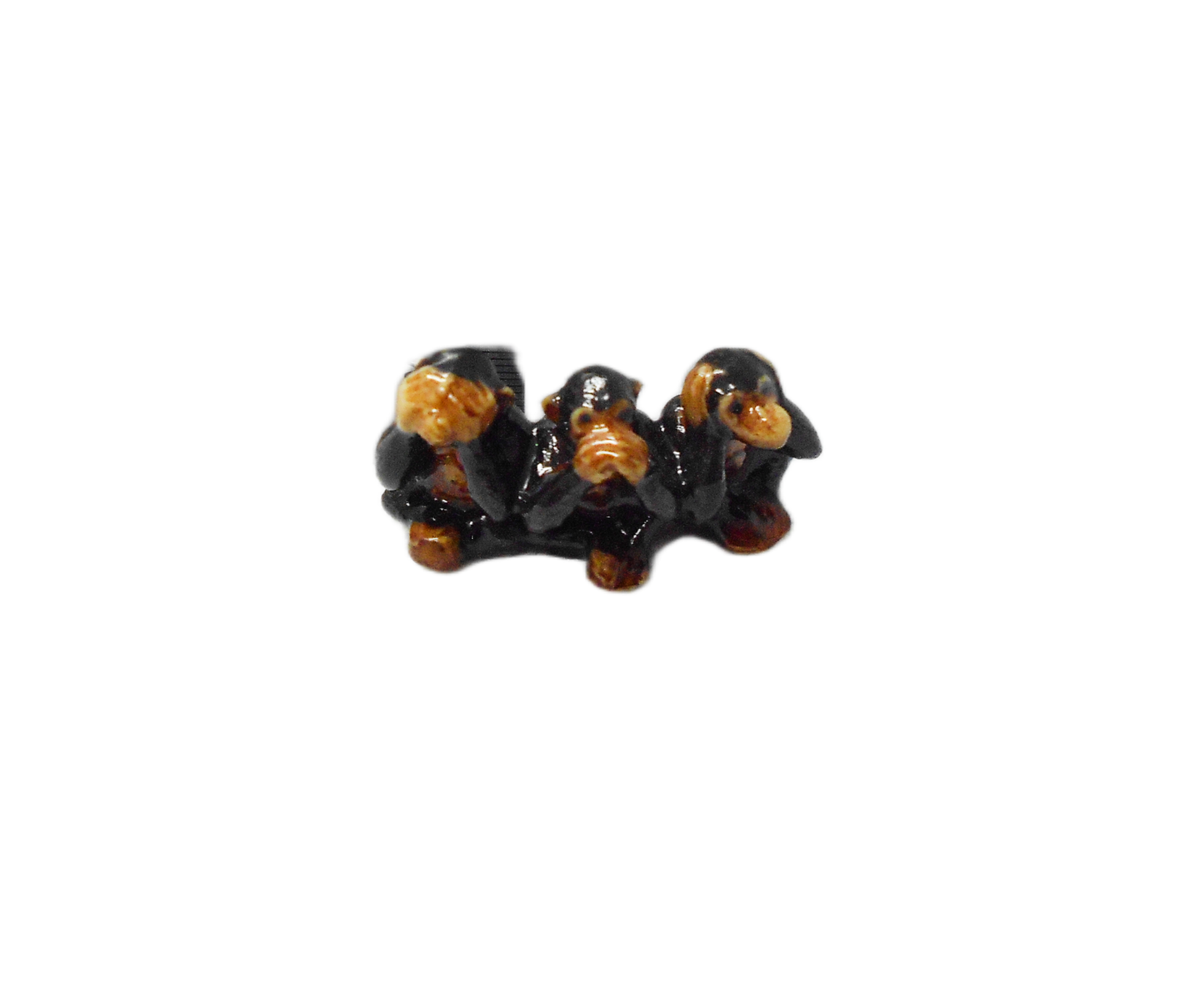 3 wise monkey porcelain mini