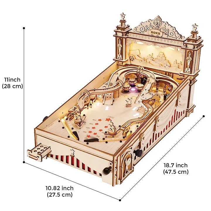 image ROKR 3D Pinball Machine 3D Wooden Robotime model kit EG01 image 4