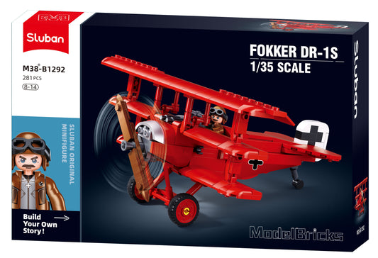 Sluban WW1 DR-1S Fokker Triplane Building Block Kit