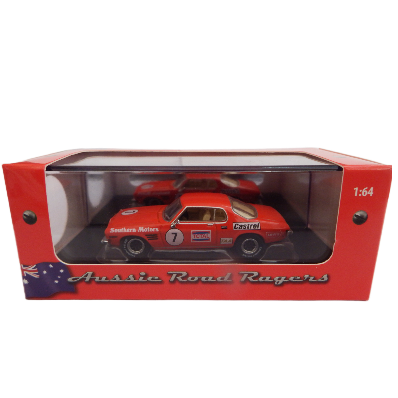 1972 HQ Manaro GTS model 1:64 Bob Jane Racing in Clear Box With Red Road Ragers Packaging