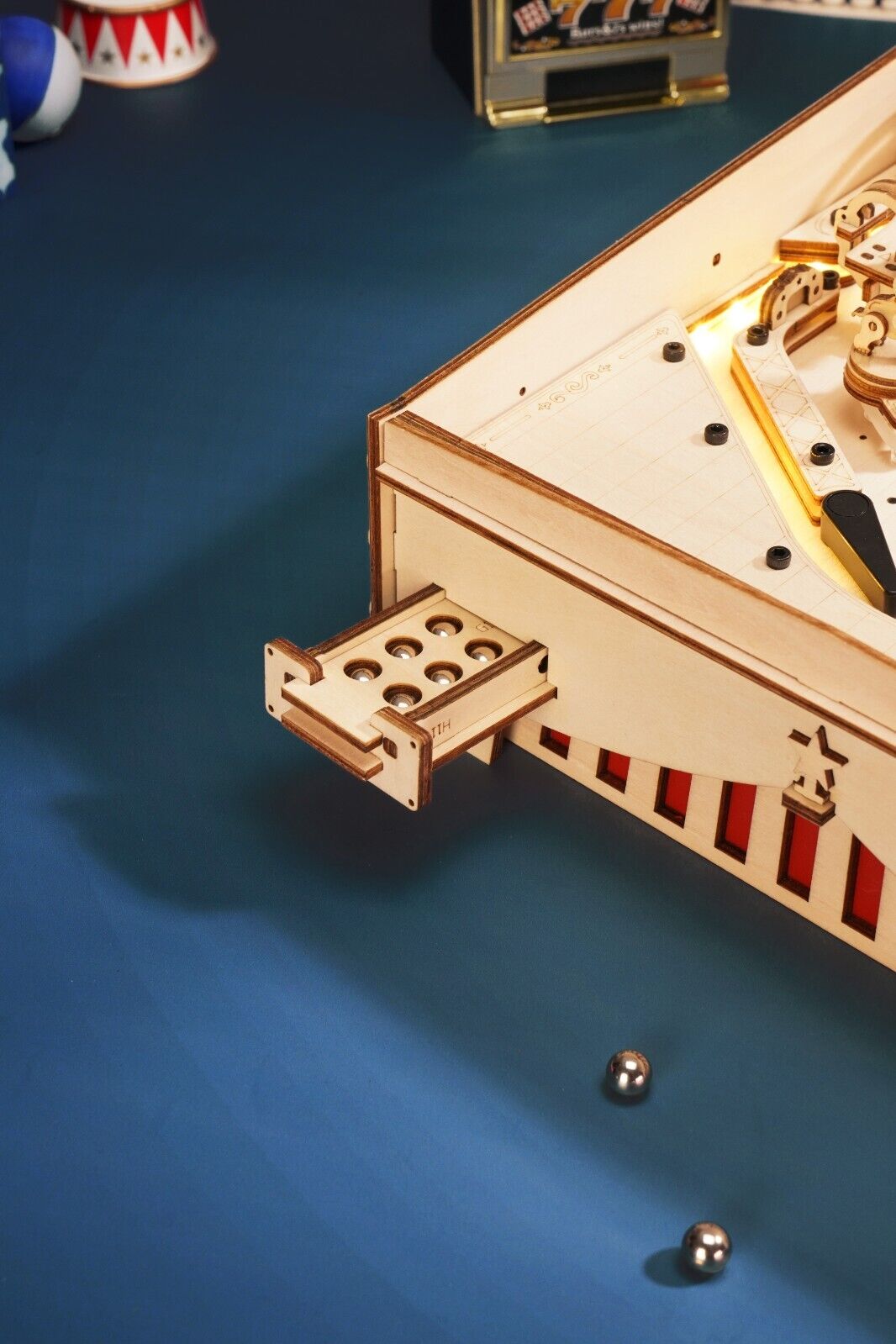 image ROKR 3D Pinball Machine 3D Wooden Robotime model kit EG01 image 6