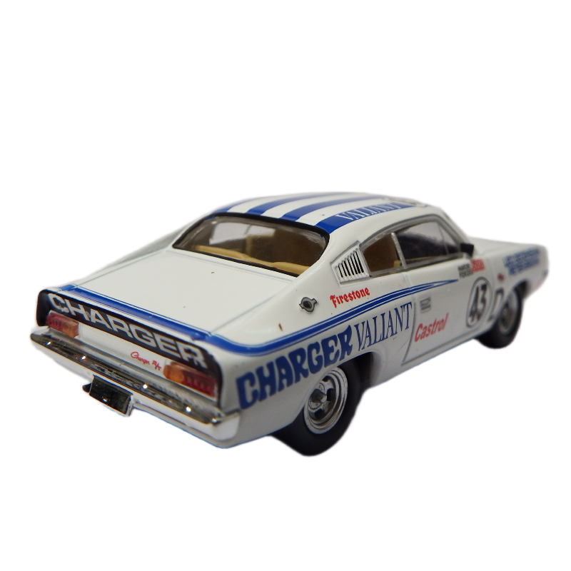 Model car with 'Charger Valiant' branding on a white background