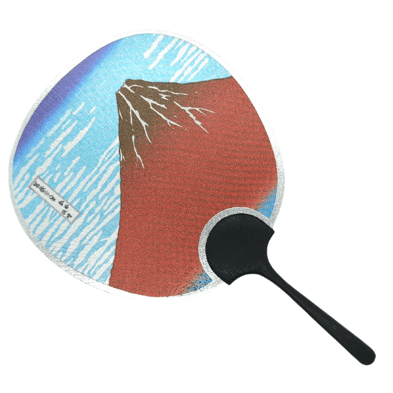 Fukui Small fan Card red mt fuji