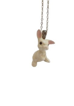 Small White Rabbit Meow girl Jewellery Pendant