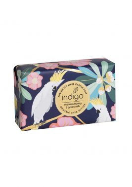 Indigo Honey And Goats milk Soap Cockatoo Design